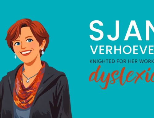 Why was Dutch author Sjan Verhoeven knighted for her work on dyslexia?